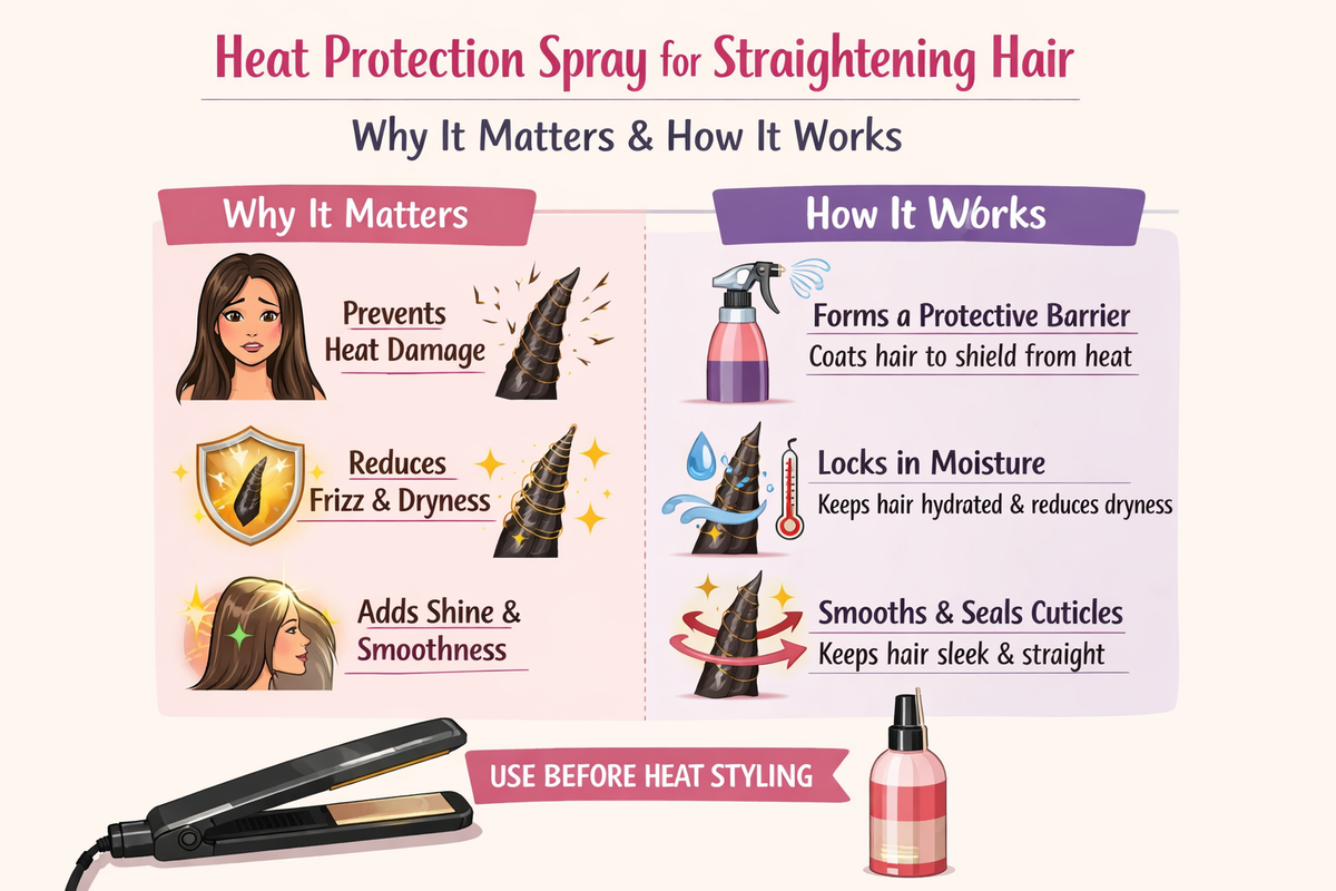Heat Protection Spray for Straightening Hair
