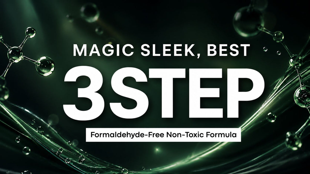 Magic Sleek 3-step formaldehyde-free hair straightening system for professional salon treatments
