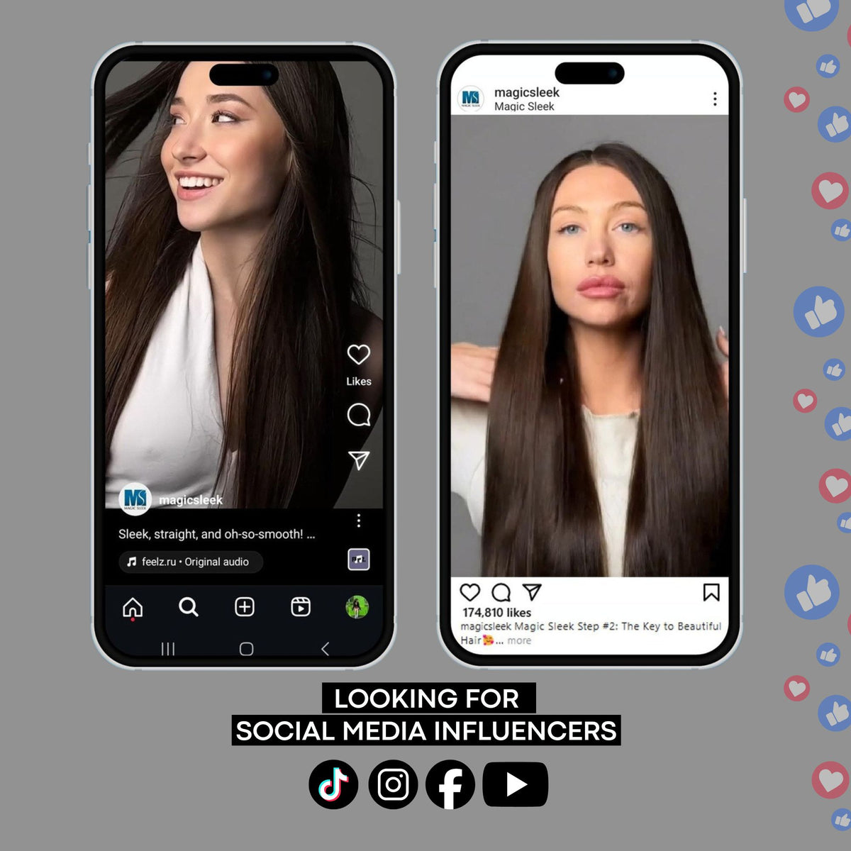 Magic Sleek influencer collaboration for beauty creators and social media partners on TikTok, Instagram, Facebook and YouTube