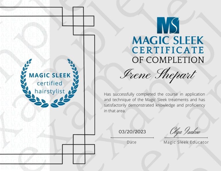 Magic Sleek Certificate of completion